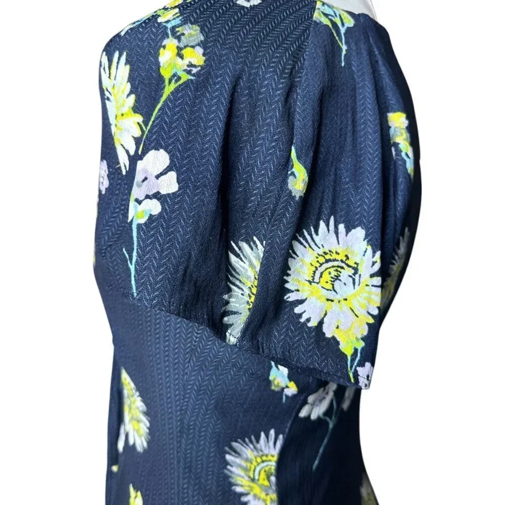 Free People Lost in You midi Dress blue floral xs